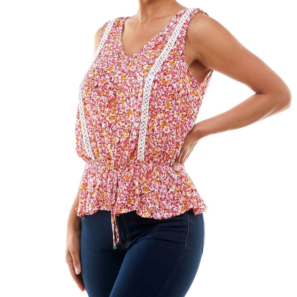 Adrienne Vittadini Sleeveless Floral Top